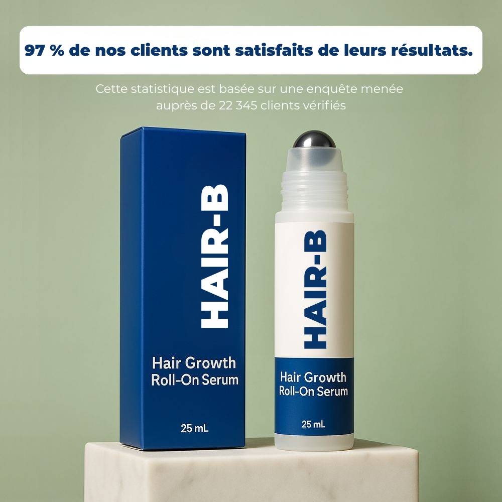 HAIR-B™ - Roll-On Révolutionnaire Anti-Chute + Repousse Visible en 21 Jours